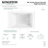 image:imageAqua Eden VTAP4836R22 48Inch Acrylic 3Wall Alcove Tub with Right Hand Drain Glossy WhiteGlossy White