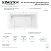 image:imageAqua Eden VTAP5430L22TS 54Inch Acrylic 2Wall Corner Alcove Tub with Left Hand Drain White