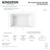 image:imageAqua Eden VTAP5436L22 54Inch Acrylic 3Wall Alcove Tub with Left Hand Drain Glossy White