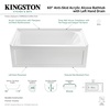 image:imageAqua Eden VTAP6031L21C 60Inch AntiSkid Acrylic 3Wall Alcove Tub with Left Hand Drain Hole WhiteWhite