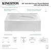 image:imageAqua Eden VTAP6031L21C 60Inch AntiSkid Acrylic 3Wall Alcove Tub with Left Hand Drain Hole WhiteWhite