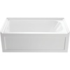 image:imageAqua Eden VTAP6031L21C 60Inch AntiSkid Acrylic 3Wall Alcove Tub with Left Hand Drain Hole WhiteWhite