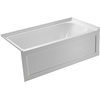 image:imageAqua Eden VTAP6031L21C 60Inch AntiSkid Acrylic 3Wall Alcove Tub with Left Hand Drain Hole WhiteWhite