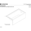 image:imageAqua Eden VTAP603222R 60Inch Acrylic 3Wall Alcove Tub with Right Hand Drain Hole WhiteWhite