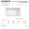 image:imageAqua Eden VTAP6032L21TS 60Inch Acrylic 2Wall Corner Alcove Tub with Left Hand Drain WhiteWhite