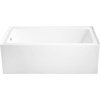 image:imageAqua Eden VTAP6032L22 60Inch Acrylic 3Wall Alcove Tub with Left Hand Drain Hole Glossy WhiteGlossy White