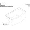 image:imageAqua Eden VTAP6032L22 60Inch Acrylic 3Wall Alcove Tub with Left Hand Drain Hole Glossy WhiteWhite