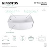 image:imageAqua Eden VTAP6032L22 60Inch Acrylic 3Wall Alcove Tub with Left Hand Drain Hole Glossy WhiteWhite