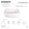 image:imageAqua Eden VTAP6032L22 60Inch Acrylic 3Wall Alcove Tub with Left Hand Drain Hole Glossy WhiteWhite