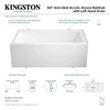 image:imageAqua Eden VTAP6032L22C 60Inch AntiSkid Acrylic 3Wall Alcove Tub with Left Hand Drain Hole White