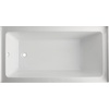 image:imageAqua Eden VTAP6032L22C 60Inch AntiSkid Acrylic 3Wall Alcove Tub with Left Hand Drain Hole White