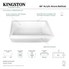image:imageAqua Eden VTAP663222R 66Inch Acrylic 3Wall Alcove Tub with Right Hand Drain WhiteWhite