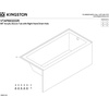 image:imageAqua Eden VTAP663222R 66Inch Acrylic 3Wall Alcove Tub with Right Hand Drain WhiteWhite