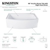 image:imageAqua Eden VTDR663222R 66Inch Acrylic Curved Apron 3Wall Alcove Tub with Right Hand Drain Glossy White