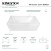 image:imageKINGSTON BRASS VTDE603122R 60Inch Contemporary Alcove Acrylic Bathtub with Right Hand Drain and Overflow Holes WhiteLeft Hand Drain