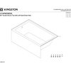 image:imageKingston Brass Aqua Eden VTAP603622L 60Inch Acrylic Alcove Tub with Left Hand Drain WhiteWhite