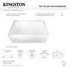 image:imageKingston Brass Aqua Eden VTAP603622L 60Inch Acrylic Alcove Tub with Left Hand Drain WhiteWhite