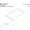 image:imageKingston Brass Aqua Eden VTAP603622R 60Inch Acrylic Alcove Tub with Right Hand Drain WhiteAqua Eden