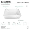 image:imageKingston Brass Aqua Eden VTAP603622R 60Inch Acrylic Alcove Tub with Right Hand Drain WhiteAqua Eden