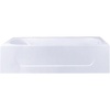 image:imageAqua Eden VCTAP603015R 60Inch Cast Iron 3Wall Alcove Tub with Right Hand Drain Hole White