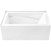 image:imageAqua Eden VTAM5432L22D 54Inch AntiSkid Acrylic 3Wall Alcove Tub with Left Hand Drain Glossy White