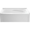 image:imageAqua Eden VTAM6031L21A 60Inch AntiSkid Acrylic 3Wall Alcove Tub with Left Hand Drain Hole White