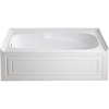image:imageAqua Eden VTAM6031L21B 60Inch AntiSkid Acrylic 3Wall Alcove Tub with Left Hand Drain Hole WhiteWhite