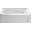 image:imageAqua Eden VTAM6032L22D 60Inch AntiSkid Acrylic 3Wall Alcove Tub with Left Hand Drain Hole WhiteWhite