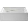 image:imageAqua Eden VTAM6032R22D 60Inch AntiSkid Acrylic 3Wall Alcove Tub with Right Hand Drain Hole WhiteWhite