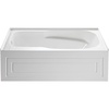 image:imageAqua Eden VTAP6031L21C 60Inch AntiSkid Acrylic 3Wall Alcove Tub with Left Hand Drain Hole WhiteWhite
