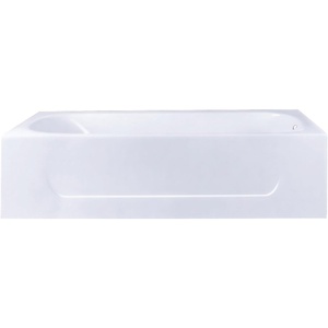 image:imageAqua Eden VCTAP603015R 60Inch Cast Iron 3Wall Alcove Tub with Right Hand Drain Hole White