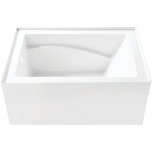 image:imageAqua Eden VTAM4832L22D 48Inch AntiSkid Acrylic 3Wall Alcove Tub with Left Hand Drain Glossy White