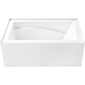 image:imageAqua Eden VTAM5432L22D 54Inch AntiSkid Acrylic 3Wall Alcove Tub with Left Hand Drain Glossy White