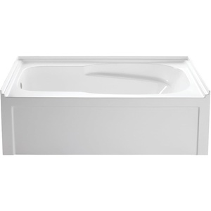 image:imageAqua Eden VTAM6031L21A 60Inch AntiSkid Acrylic 3Wall Alcove Tub with Left Hand Drain Hole White
