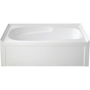 image:imageAqua Eden VTAM6031R21A 60Inch AntiSkid Acrylic 3Wall Alcove Tub with Right Hand Drain Hole WhiteWhite