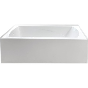 image:imageAqua Eden VTAM6032L21 60Inch Acrylic 3Wall Alcove Tub with Left Hand Drain Hole White