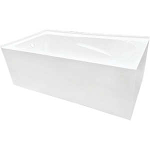 image:imageAqua Eden VTAM6032L21TS 60Inch Acrylic 2Wall Corner Alcove Tub with Left Hand Drain White