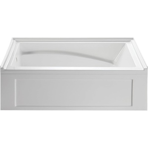 image:imageAqua Eden VTAM6032L22D 60Inch AntiSkid Acrylic 3Wall Alcove Tub with Left Hand Drain Hole WhiteWhite