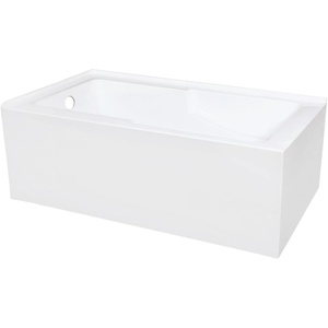 image:imageAqua Eden VTAM6032L22S 60Inch Acrylic 2Wall Corner Alcove Tub with Corner Apron Left Hand Drain Hole White