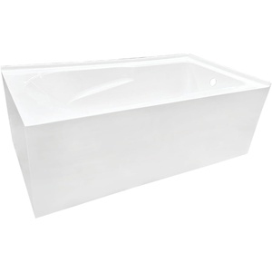 image:imageAqua Eden VTAM6032R21TS 60Inch Acrylic 2Wall Corner Alcove Tub with Right Hand Drain WhiteWhite