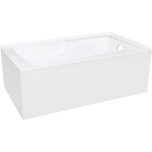 image:imageAqua Eden VTAM6032R22S 60Inch Acrylic 2Wall Corner Alcove Tub with Corner Apron Right Hand Drain Hole White