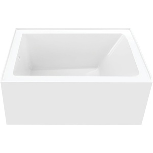 image:imageAqua Eden VTAP4836L22 48Inch Acrylic 3Wall Alcove Tub with Left Hand Drain Glossy White