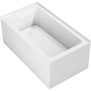 image:imageAqua Eden VTAP5430L22TS 54Inch Acrylic 2Wall Corner Alcove Tub with Left Hand Drain White
