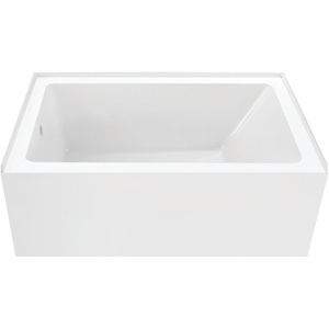 image:imageAqua Eden VTAP5436L22 54Inch Acrylic 3Wall Alcove Tub with Left Hand Drain Glossy White
