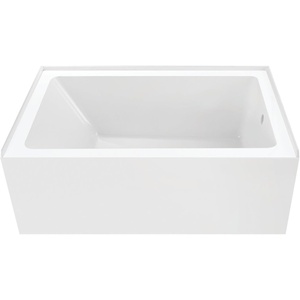 image:imageAqua Eden VTAP5436R22 54Inch Acrylic 3Wall Alcove Tub with Right Hand Drain Glossy White