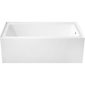 image:imageAqua Eden VTAP603222R 60Inch Acrylic 3Wall Alcove Tub with Right Hand Drain Hole WhiteGlossy White