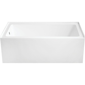 image:imageAqua Eden VTAP6032L22 60Inch Acrylic 3Wall Alcove Tub with Left Hand Drain Hole Glossy WhiteGlossy White