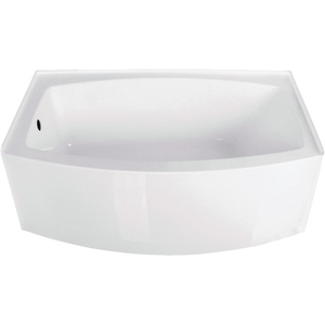 image:imageAqua Eden VTAP6032L22 60Inch Acrylic 3Wall Alcove Tub with Left Hand Drain Hole Glossy WhiteWhite
