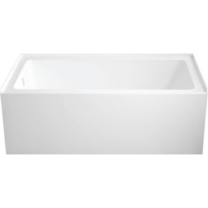 image:imageAqua Eden VTAP6032L22C 60Inch AntiSkid Acrylic 3Wall Alcove Tub with Left Hand Drain Hole White