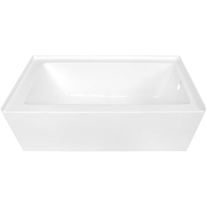image:imageKINGSTON BRASS VTDE603122R 60Inch Contemporary Alcove Acrylic Bathtub with Right Hand Drain and Overflow Holes WhiteRight Hand Drain